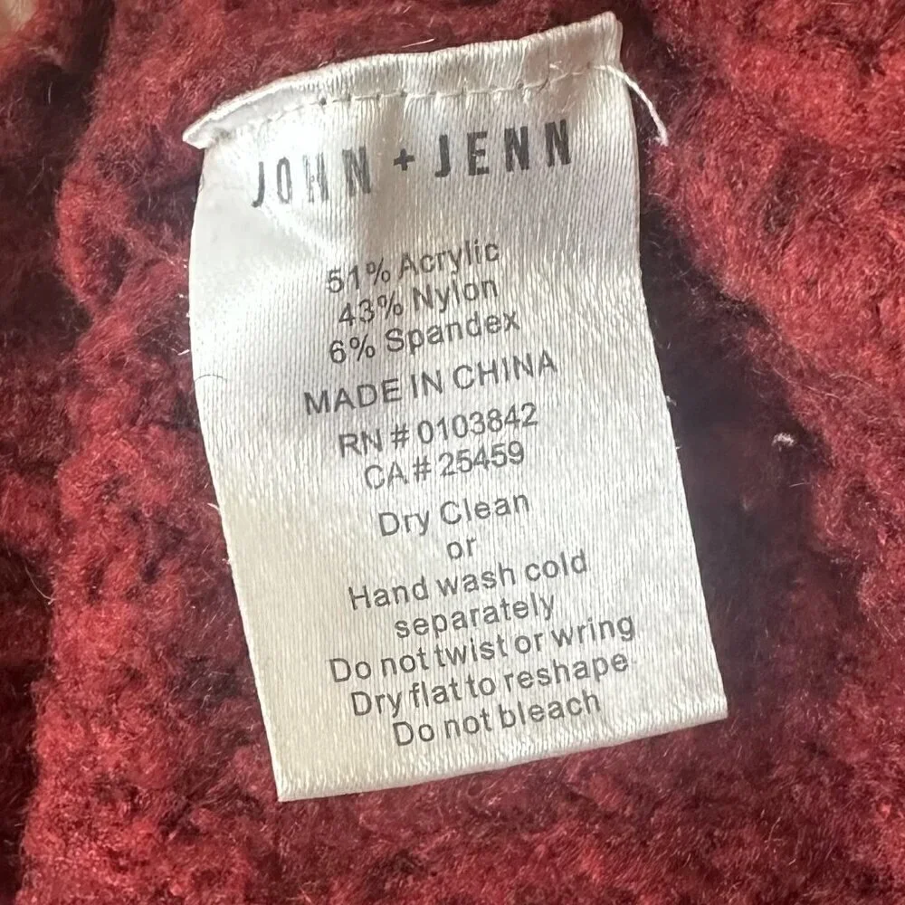 John + Jenn Burgundy Knit Sweater - Size: Small